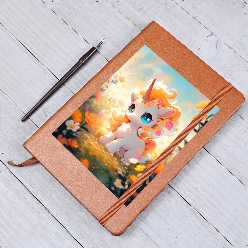 Cute Unicorn 052 - Vegan Leather Journal