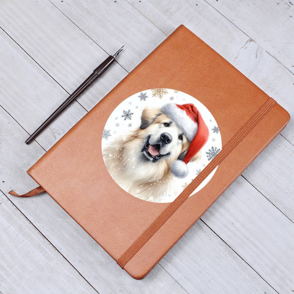 Christmas Dog - Great Pyrenees - Vegan Leather Journal