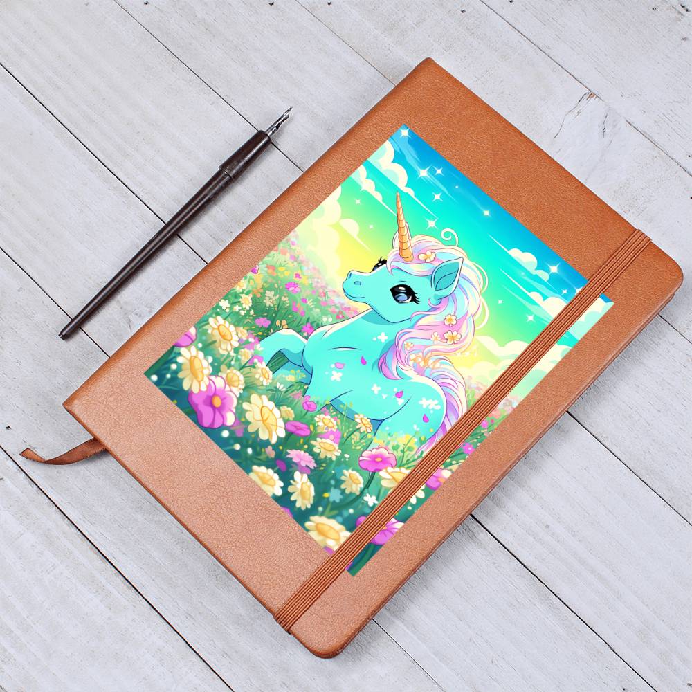 Cute Unicorn 071 - Vegan Leather Journal