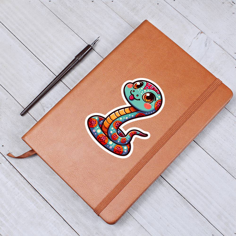 Cute Snake sticker 171 - Vegan Leather Journal