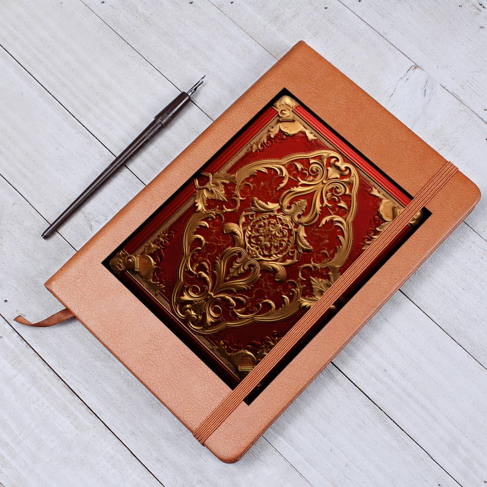 Ornate Gold Cover 017 - Vegan Leather Journal
