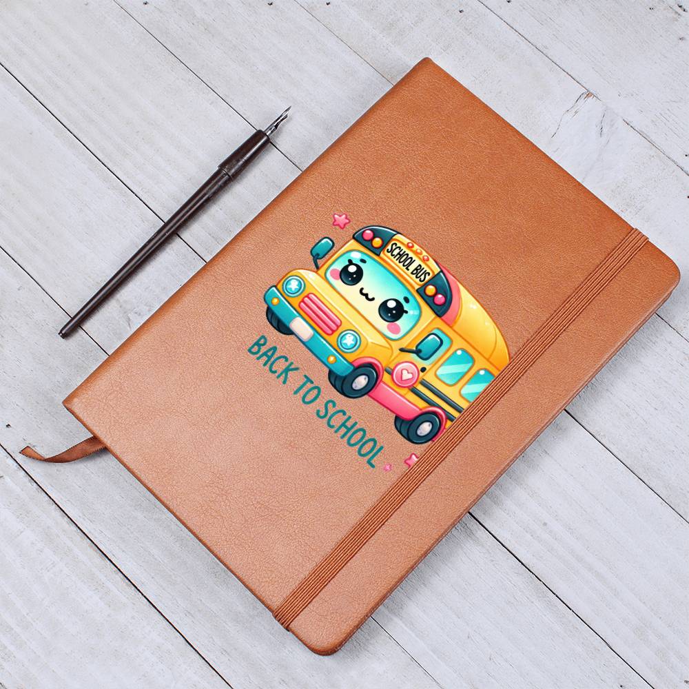 Cute Back to School Sticker 106 - Vegan Leather Journal