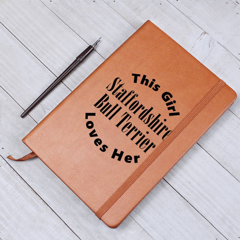 Staffordshire Bull Terrier v2 - Vegan Leather Journal