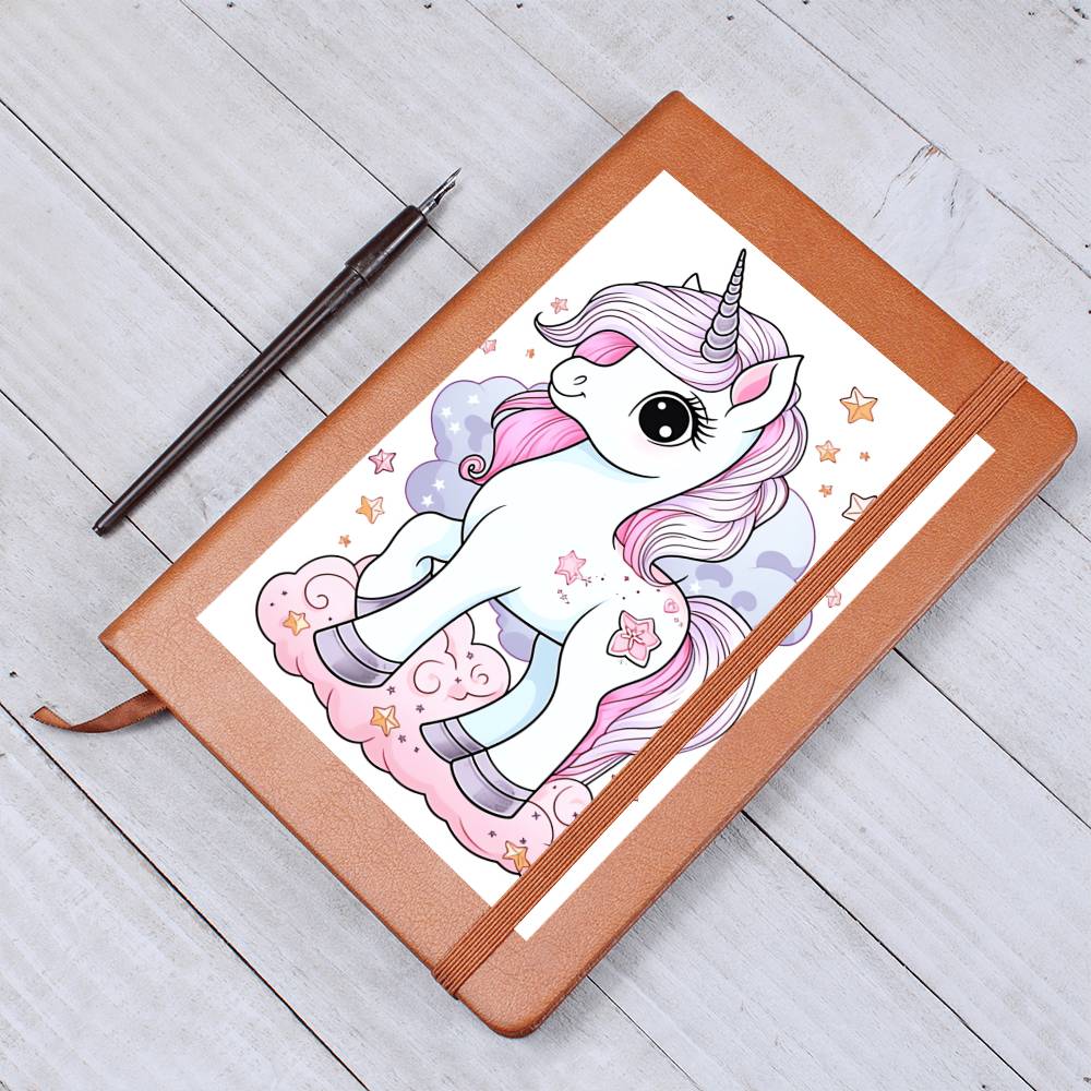 Cute Unicorn 032 - Vegan Leather Journal