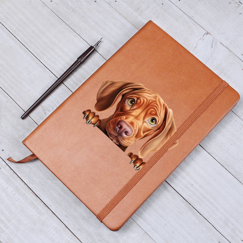 Vizsla Peeking - Vegan Leather Journal