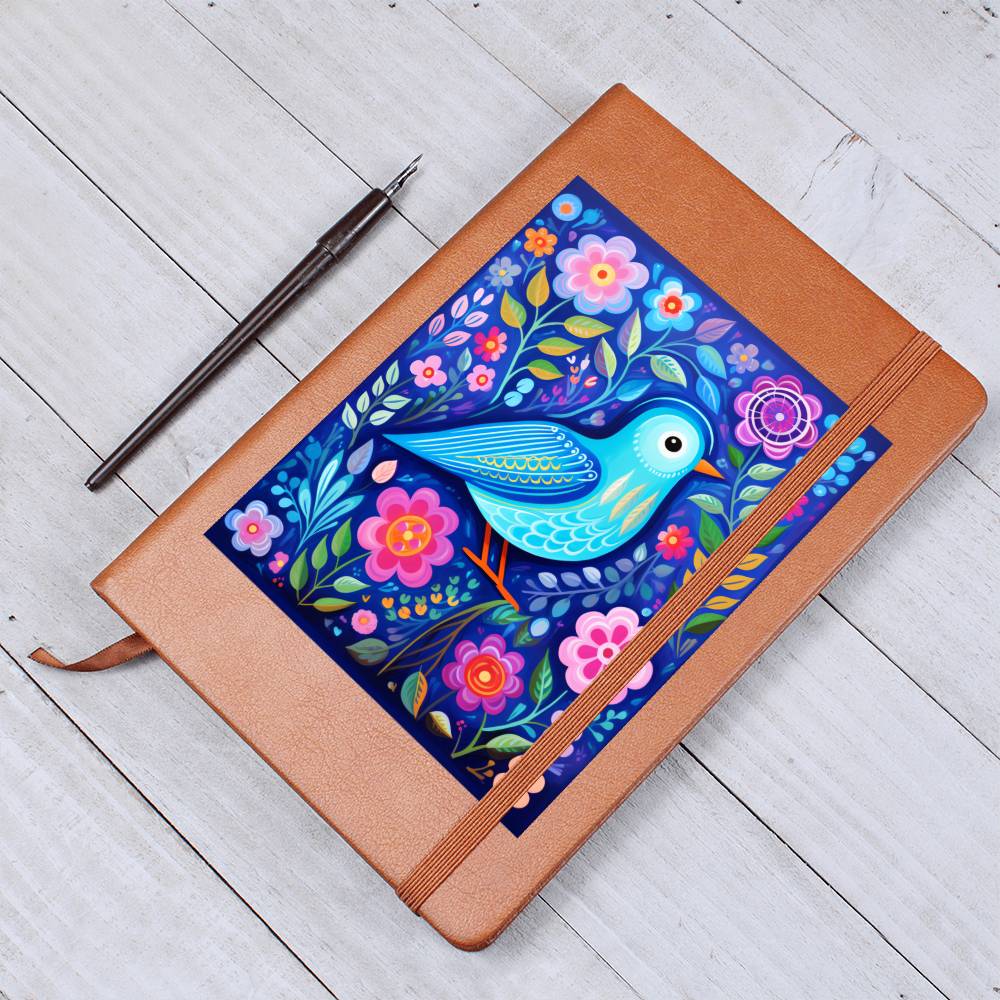 Birds And Floral Design 183 - Vegan Leather Journal