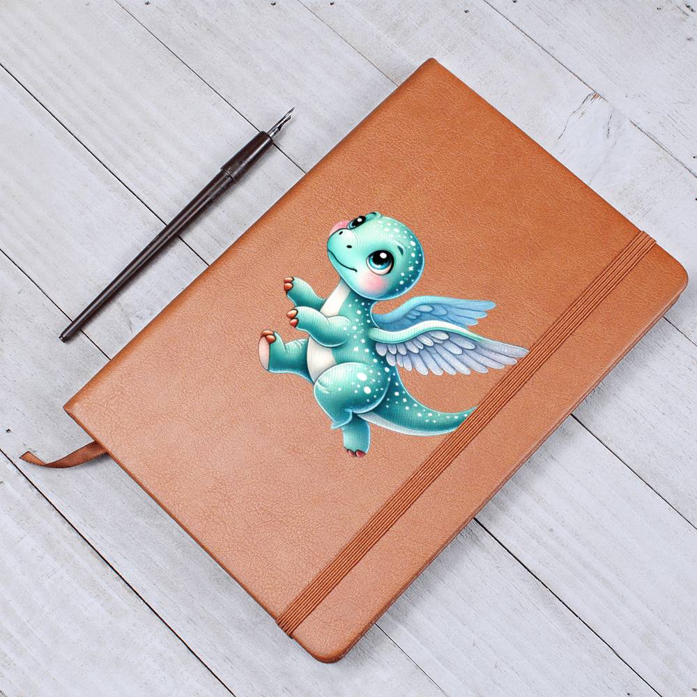 Colorful Baby Dinosaur 026 - Vegan Leather Journal