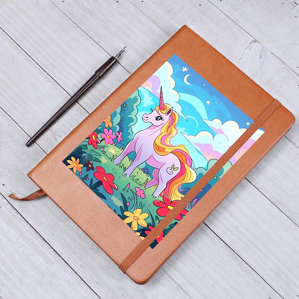 Cute Unicorn 122 - Vegan Leather Journal