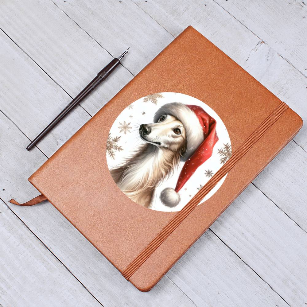 Christmas Dog - Greyhound - Vegan Leather Journal