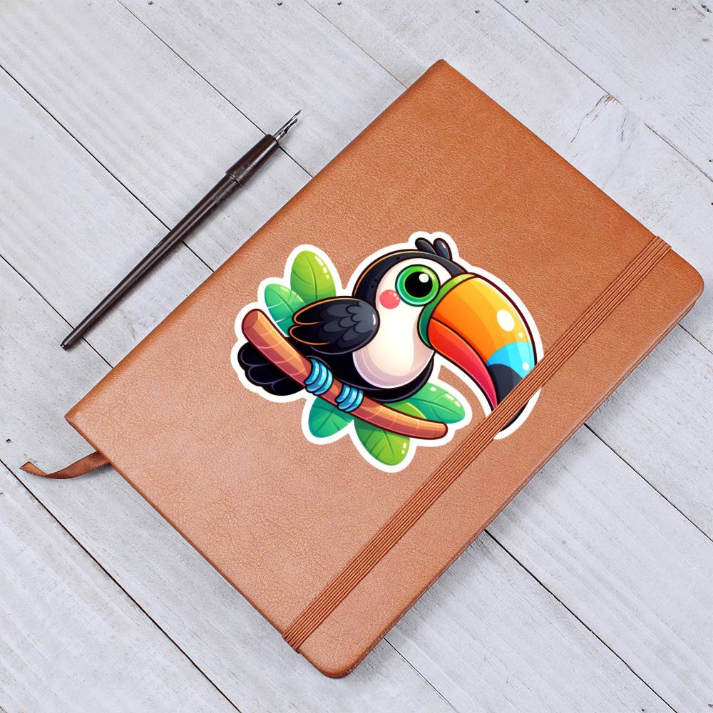 Cute Toucan sticker  196 - Vegan Leather Journal