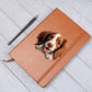 Irish Red and White Setter Peeking - Vegan Leather Journal