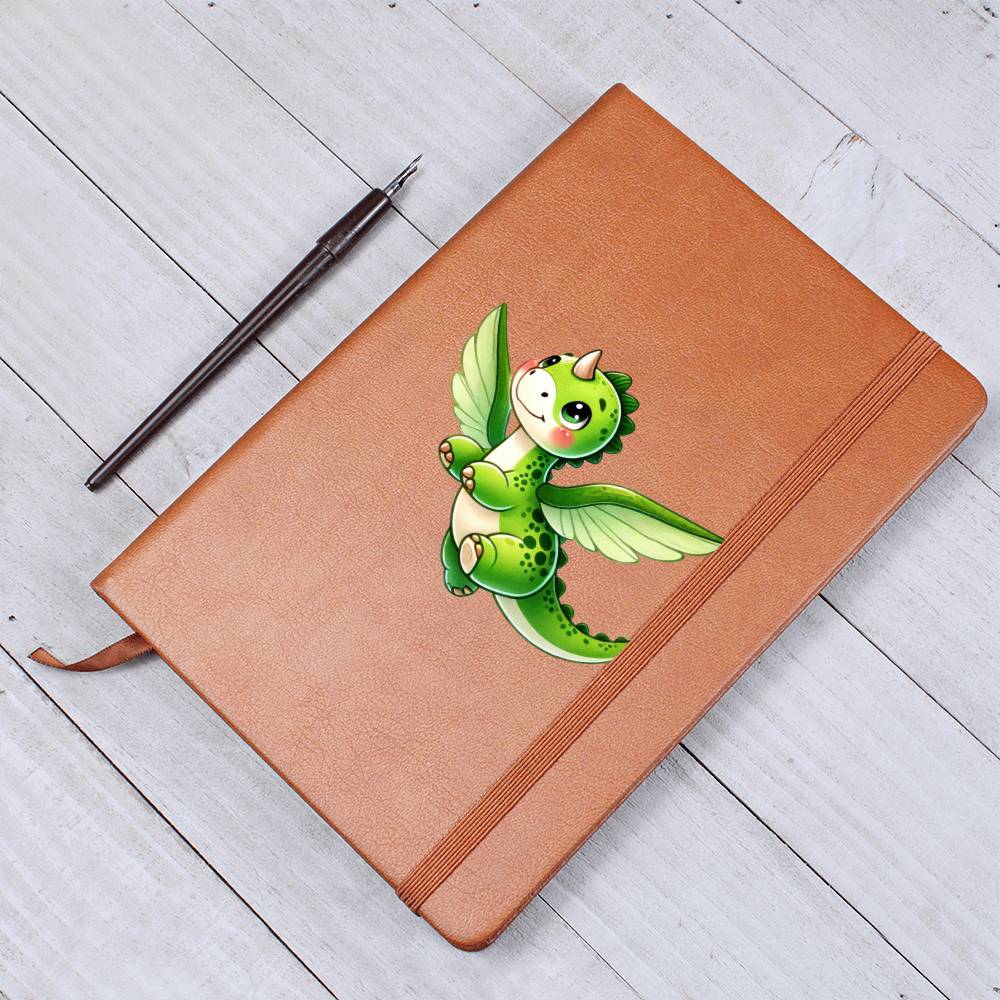 Colorful Baby Dinosaur 001 - Vegan Leather Journal