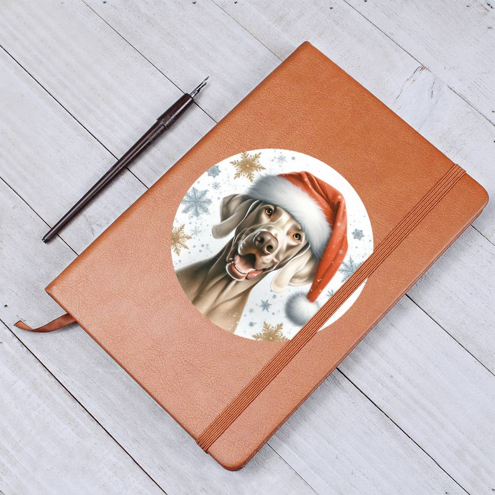 Christmas Dog - Weimaraner - Vegan Leather Journal