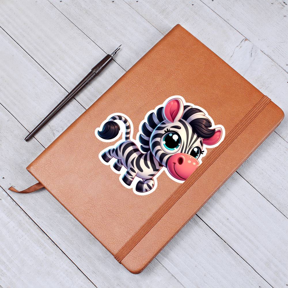 Cute Zebra sticker 217 - Vegan Leather Journal