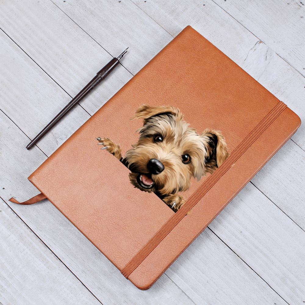 Glen of Imaal Terrier Peeking - Vegan Leather Journal