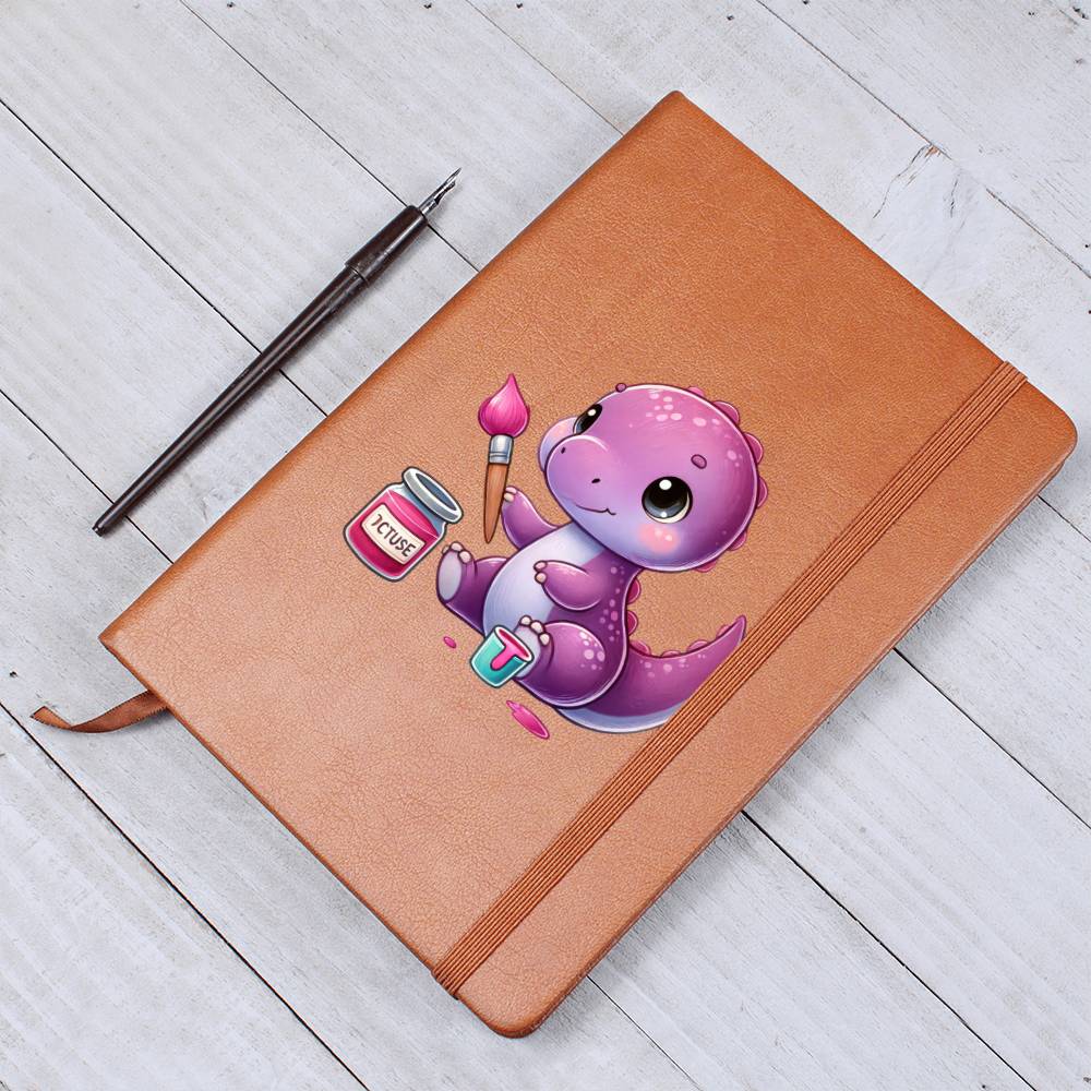 Colorful Baby Dinosaur 049 - Vegan Leather Journal