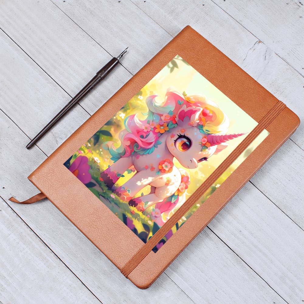 Cute Unicorn 054 - Vegan Leather Journal