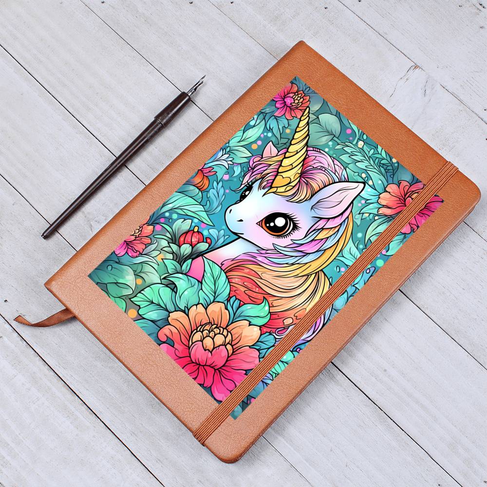 Cute Unicorn 031 - Vegan Leather Journal