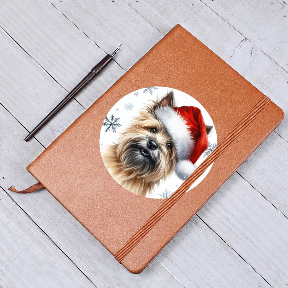 Christmas Dog - Cairn Terrier - Vegan Leather Journal