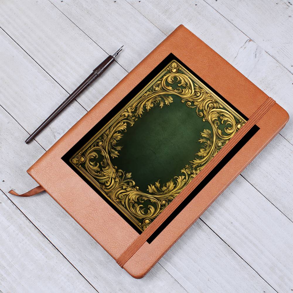 Ornate Gold Cover 073 - Vegan Leather Journal