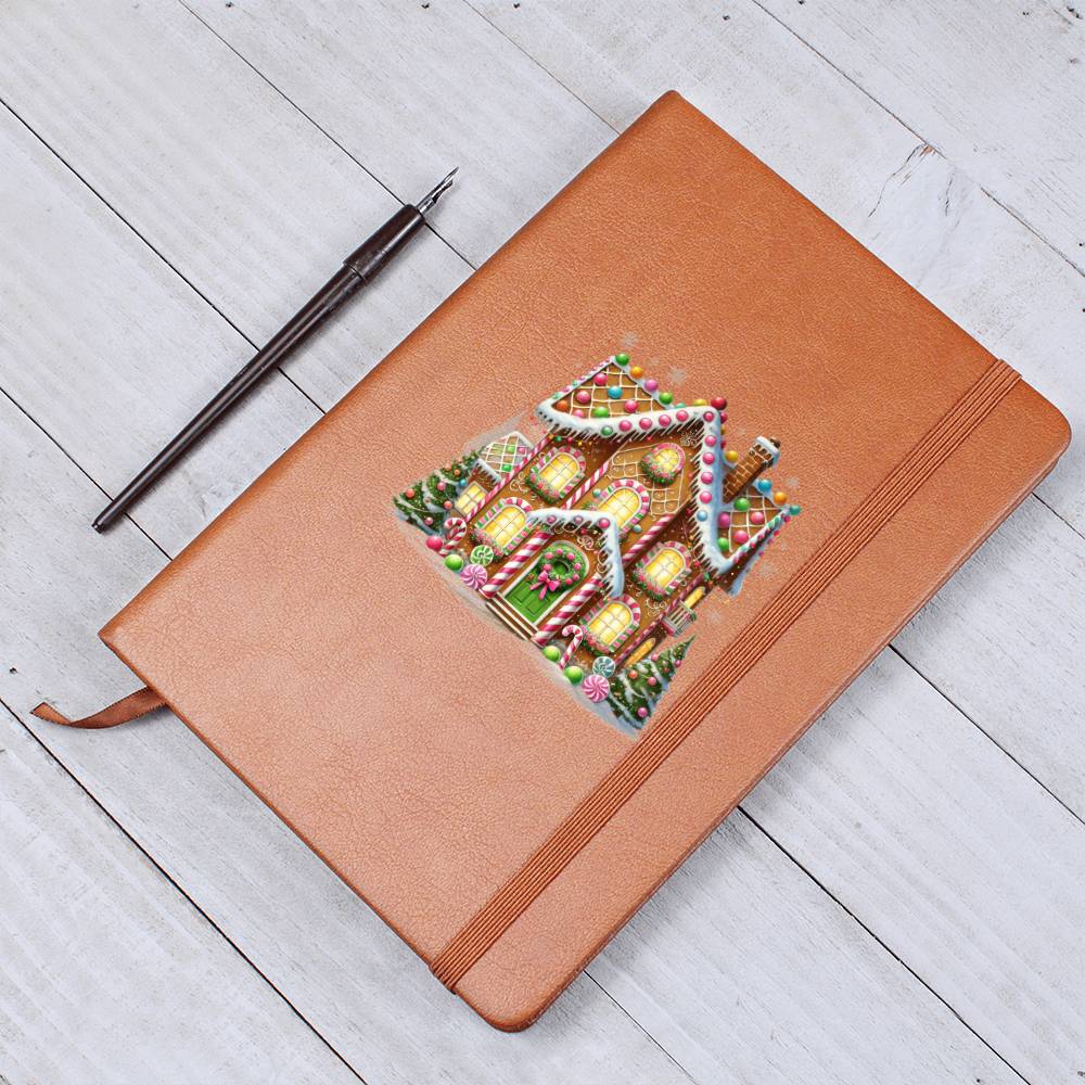 Christmas Gingerbread House 007 - Vegan Leather Journal