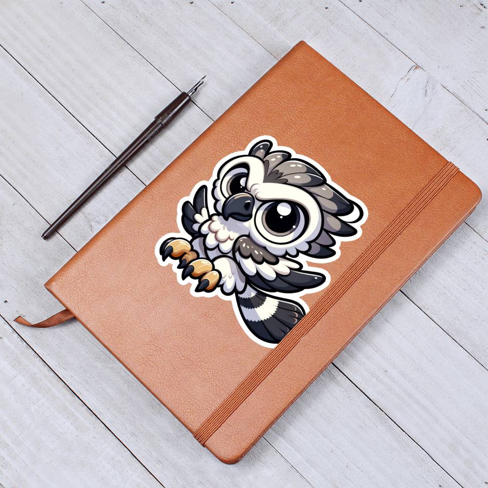 Cute Harpy Eagle sticker 65 - Vegan Leather Journal