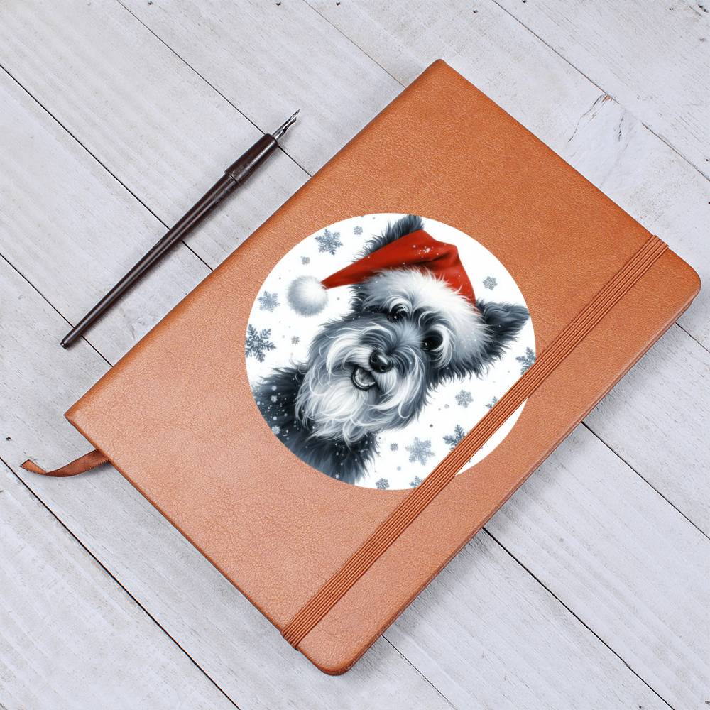 Christmas Dog - Kerry Blue Terrier - Vegan Leather Journal