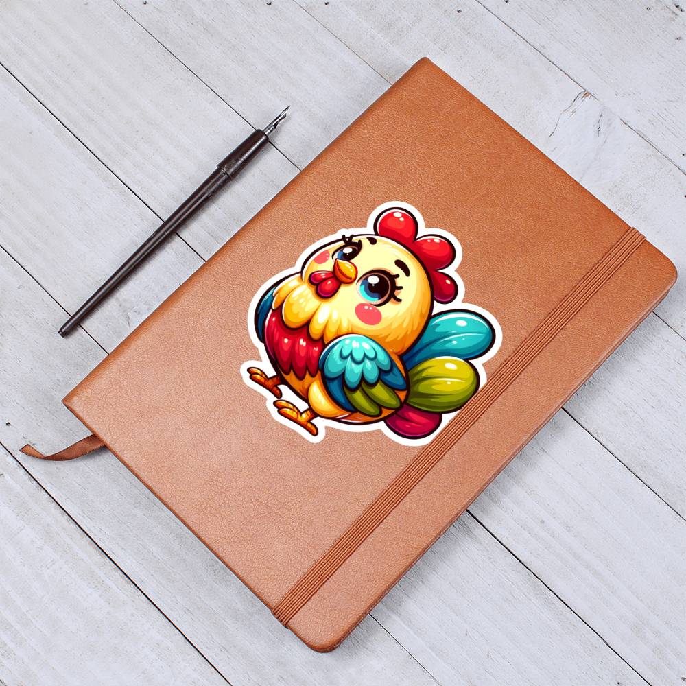 Cute Chicken sticker 26 - Vegan Leather Journal