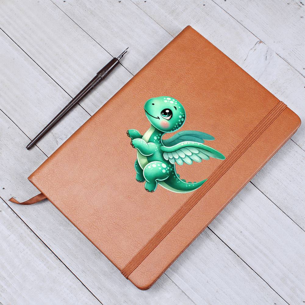 Colorful Baby Dinosaur 015 - Vegan Leather Journal