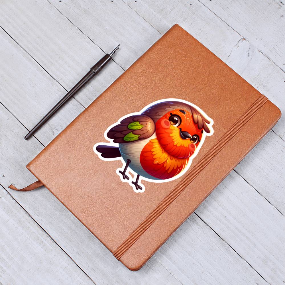 Cute Robin sticker 148 - Vegan Leather Journal