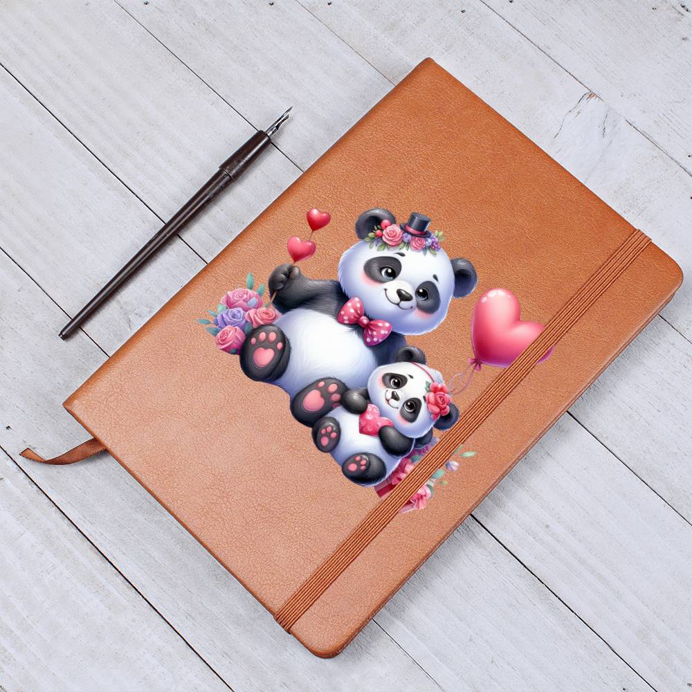 Valentine's Day Panda 006 - Vegan Leather Journal