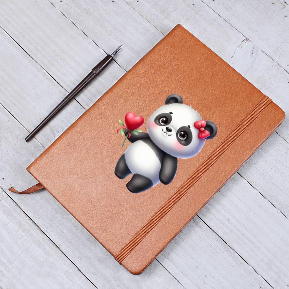 Valentine's Day Panda 018 - Vegan Leather Journal