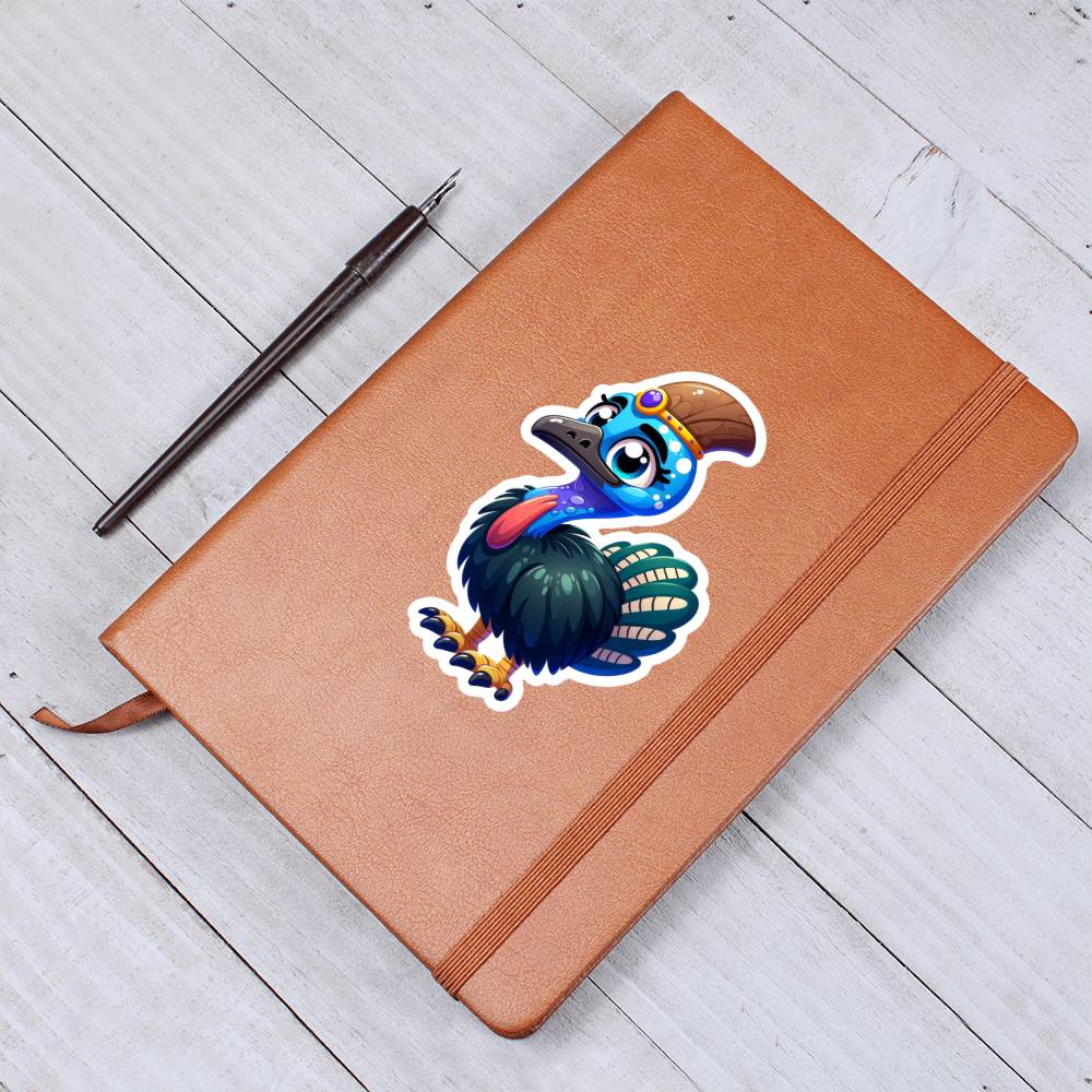 Cute Cassowary sticker 23 - Vegan Leather Journal
