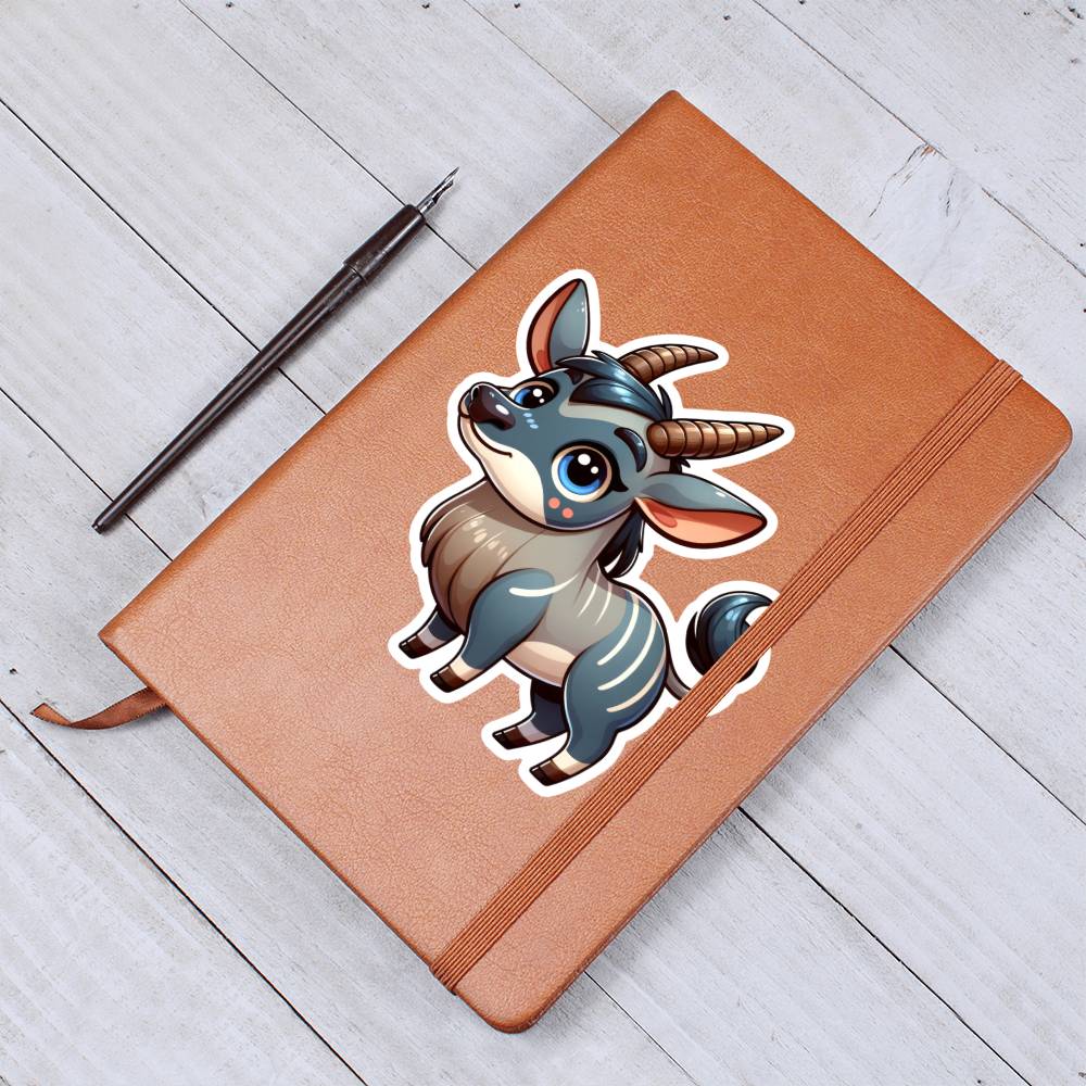 Cute Nilgai sticker 102 - Vegan Leather Journal