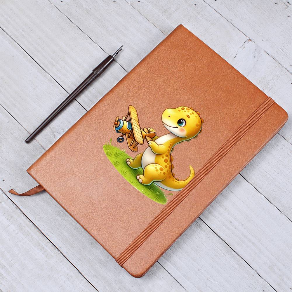 Colorful Baby Dinosaur 057 - Vegan Leather Journal