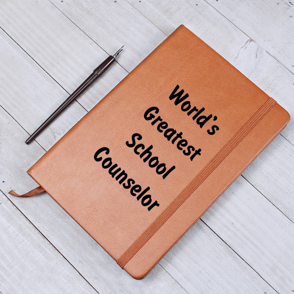 World's Greatest School Counselor v1 - Vegan Leather Journal