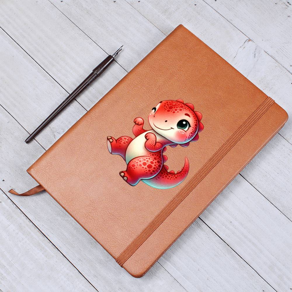 Colorful Baby Dinosaur 074 - Vegan Leather Journal