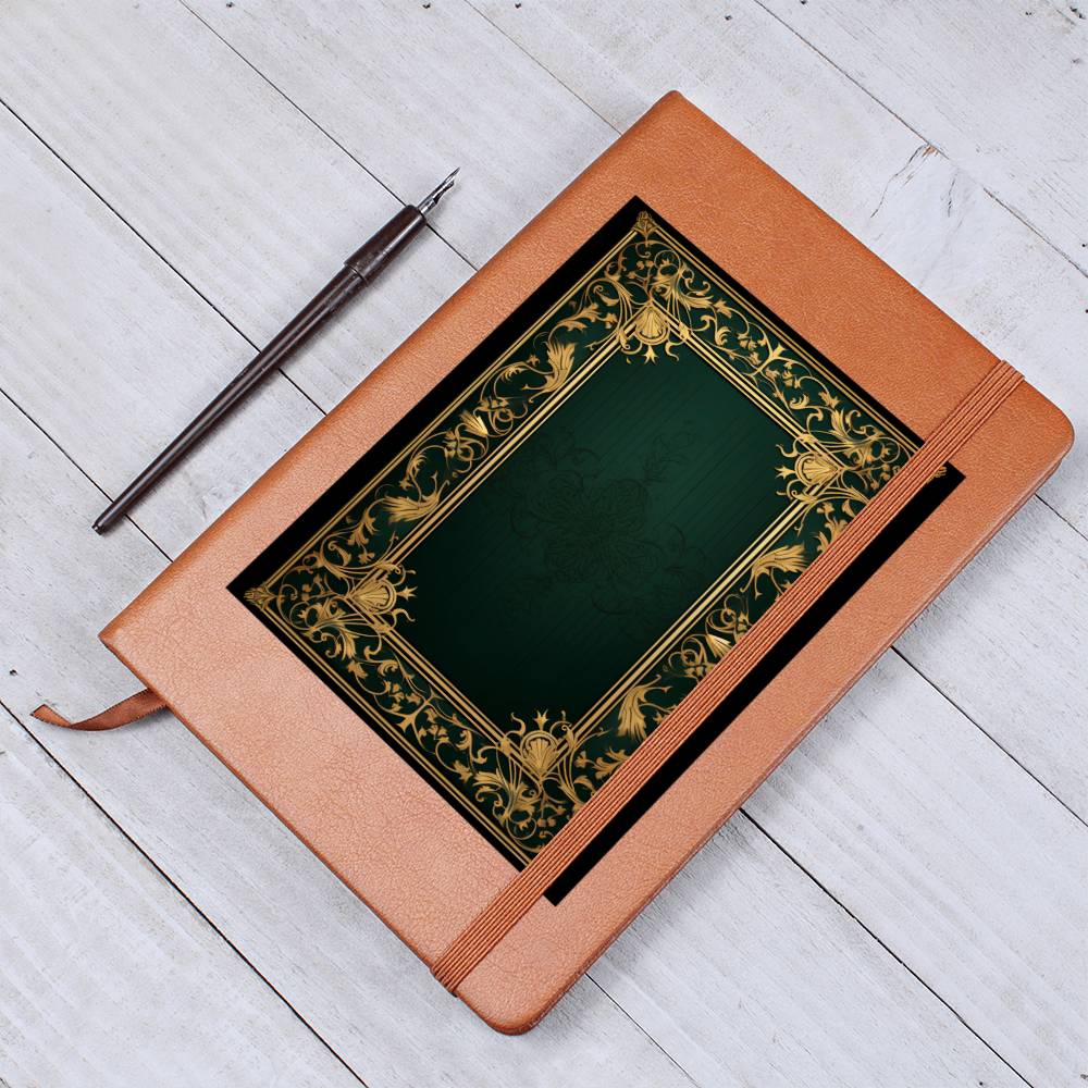 Ornate Gold Cover 098 - Vegan Leather Journal
