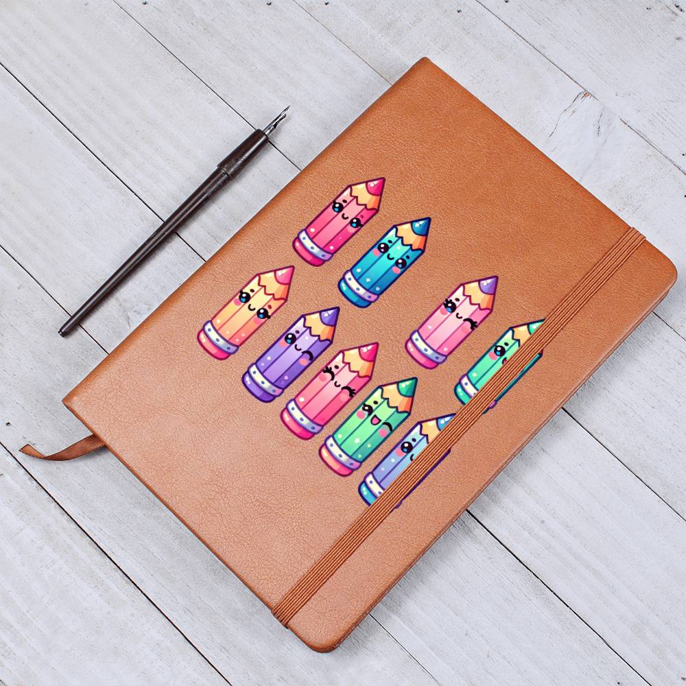 Cute Back to School Sticker 102 - Vegan Leather Journal