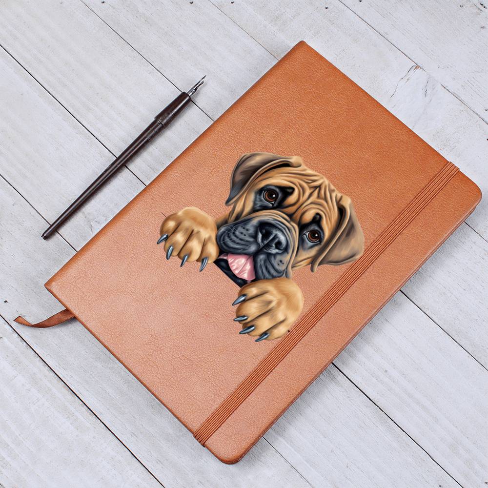 Boerboel Peeking - Vegan Leather Journal