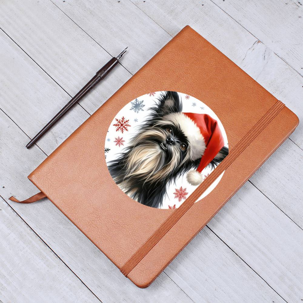 Christmas Dog - Affenpinscher - Vegan Leather Journal