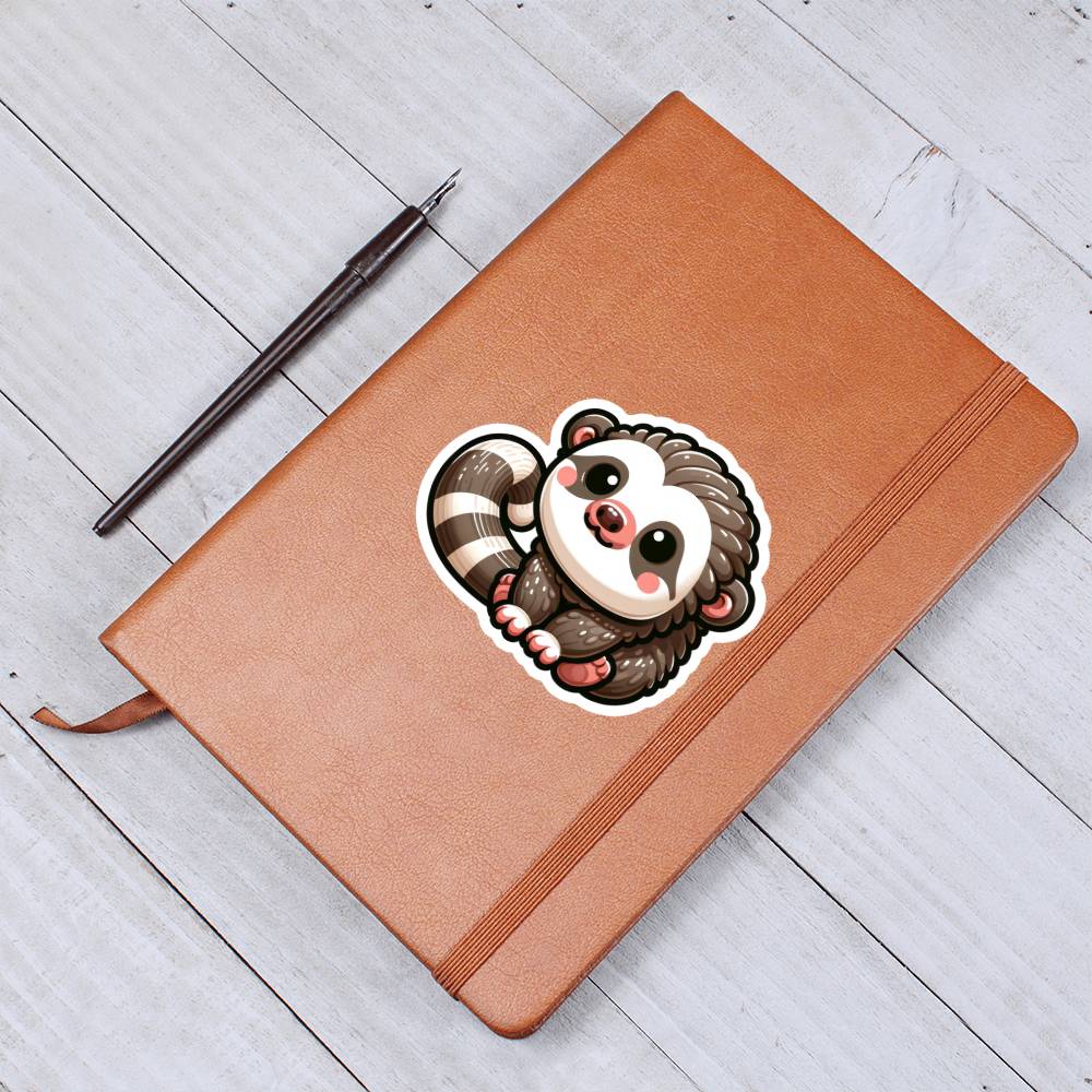 Cute Binturong sticker 01 - Vegan Leather Journal
