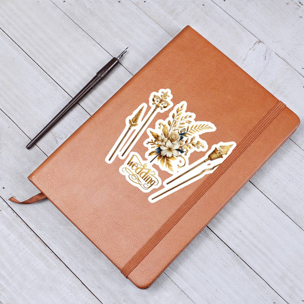 Luxury Wedding Decor Sticker 068 - Vegan Leather Journal