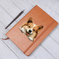 Icelandic Sheepdog Peeking - Vegan Leather Journal