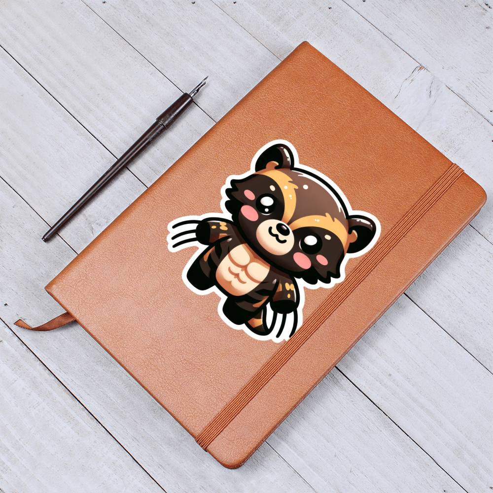 Cute Wolverine sticker 206 - Vegan Leather Journal