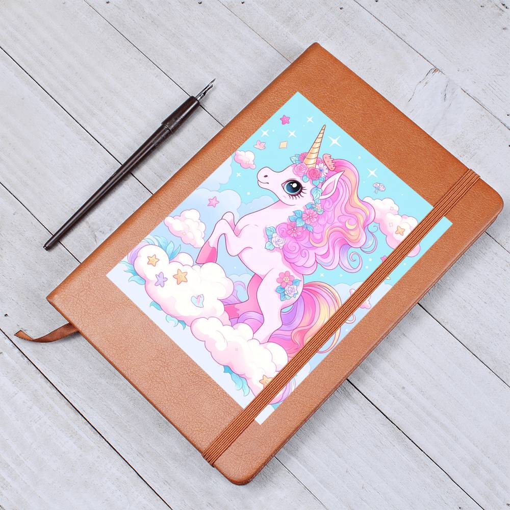 Cute Unicorn 108 - Vegan Leather Journal