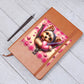 Valentine's Day Dog And Zipper 031 - Vegan Leather Journal