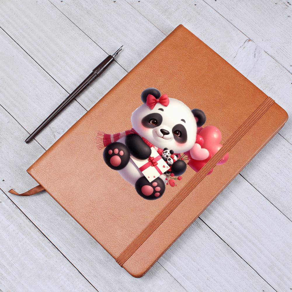 Valentine's Day Panda 017 - Vegan Leather Journal