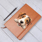 Wire Fox Terrier Peeking - Vegan Leather Journal