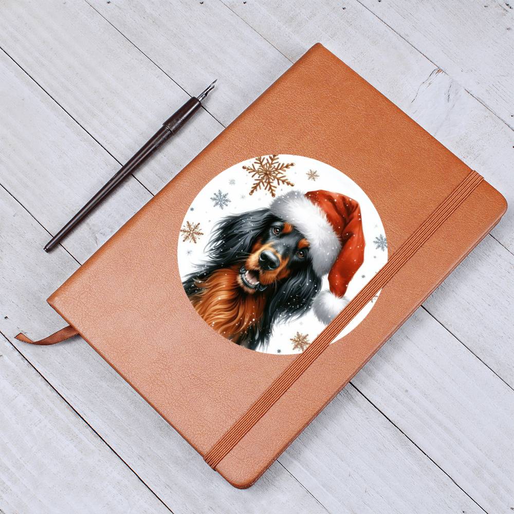 Christmas Dog - Gordon Setter - Vegan Leather Journal